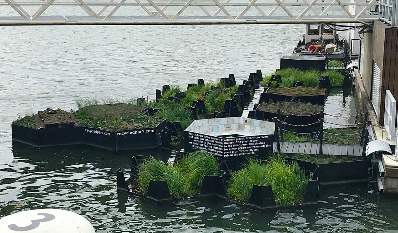 Floating park is made entirely from recycled plastic