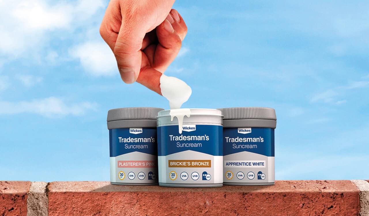 Suncream for builders comes in free paint tins