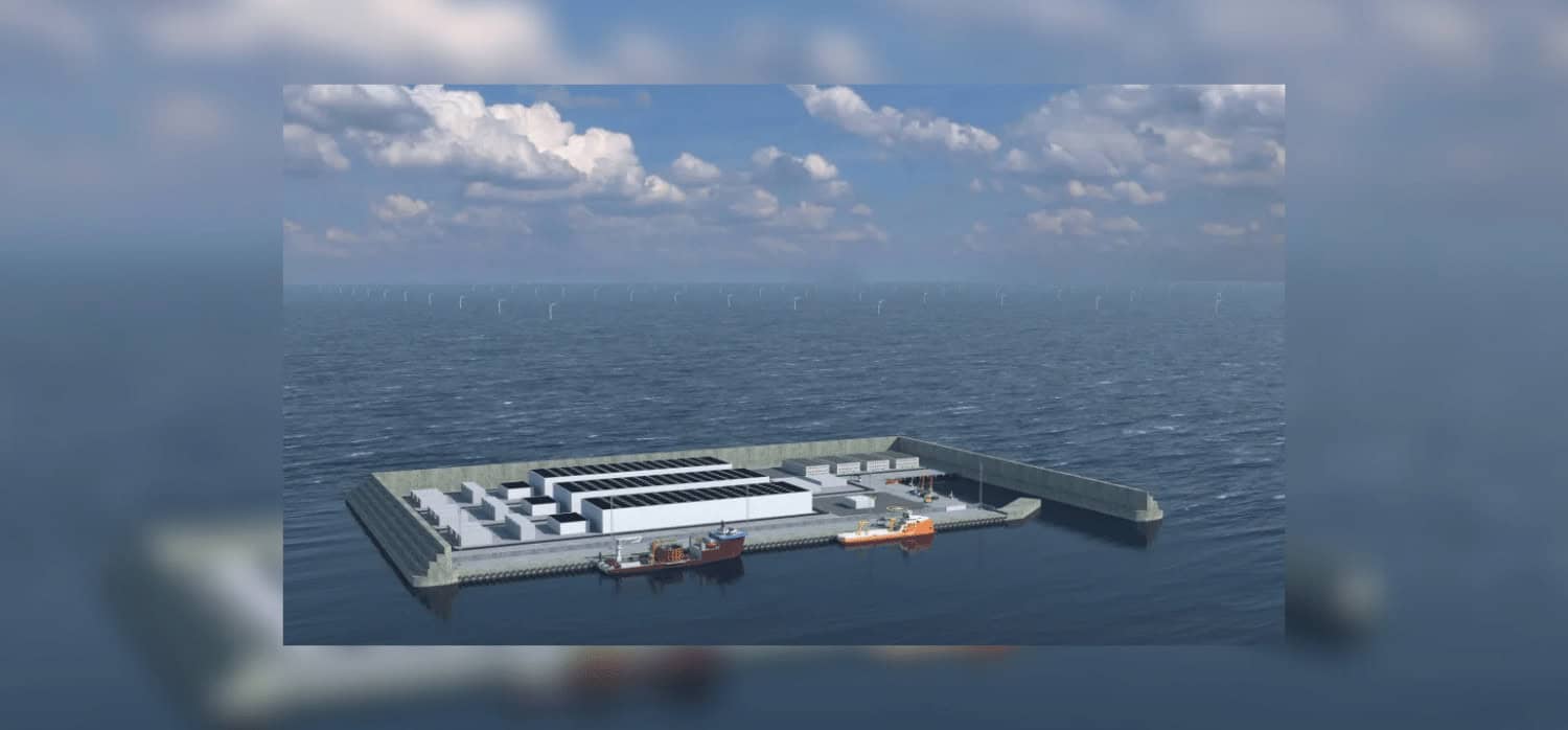 An artificial island designed to expand wind production