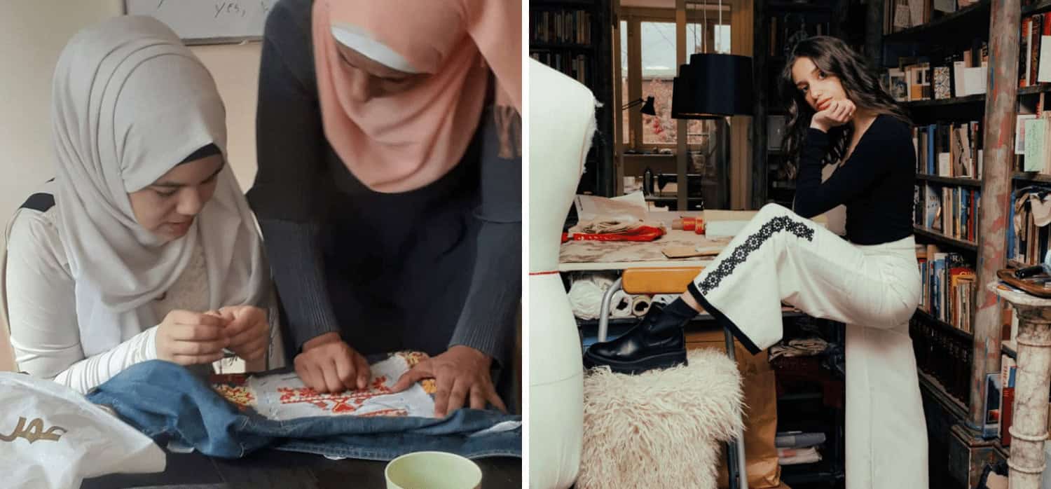 Female refugee artisans hand-embroider old clothes for new looks