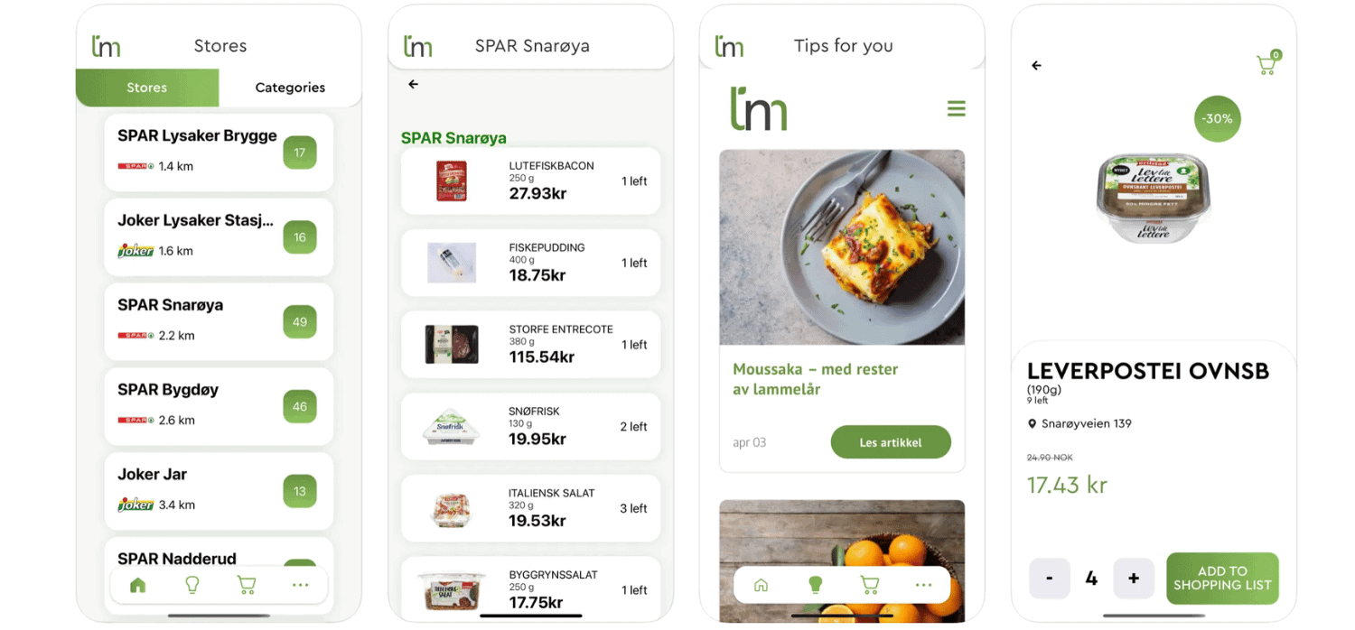 An app lets supermarkets reduce waste by selling discounted food items 