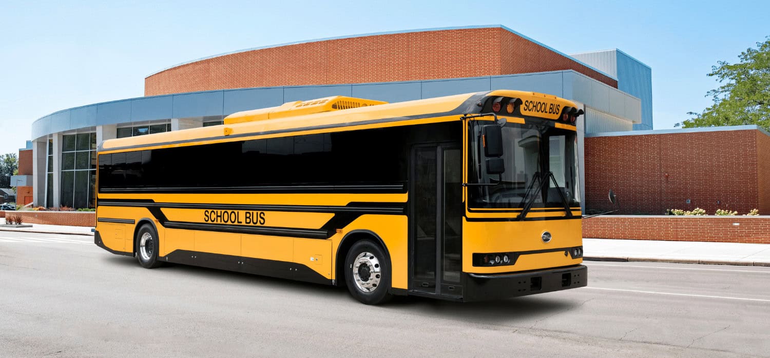 Electric bus provides power to schools when not in use