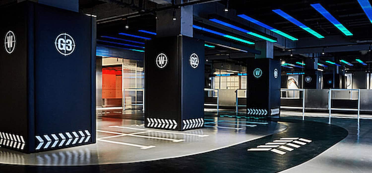 Interactive pop-up retail space inspired by parking lot layout