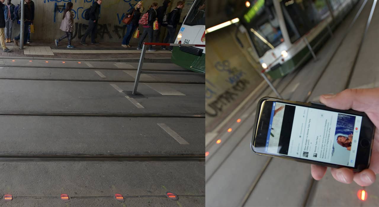 In Sydney, traffic lights in the ground for smartphone natives