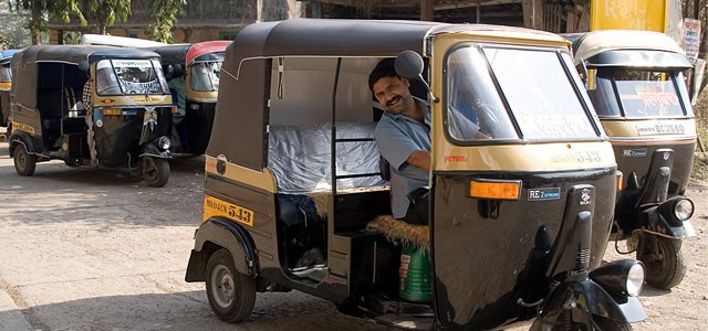 A rooftop garden helps keep rickshaw cool