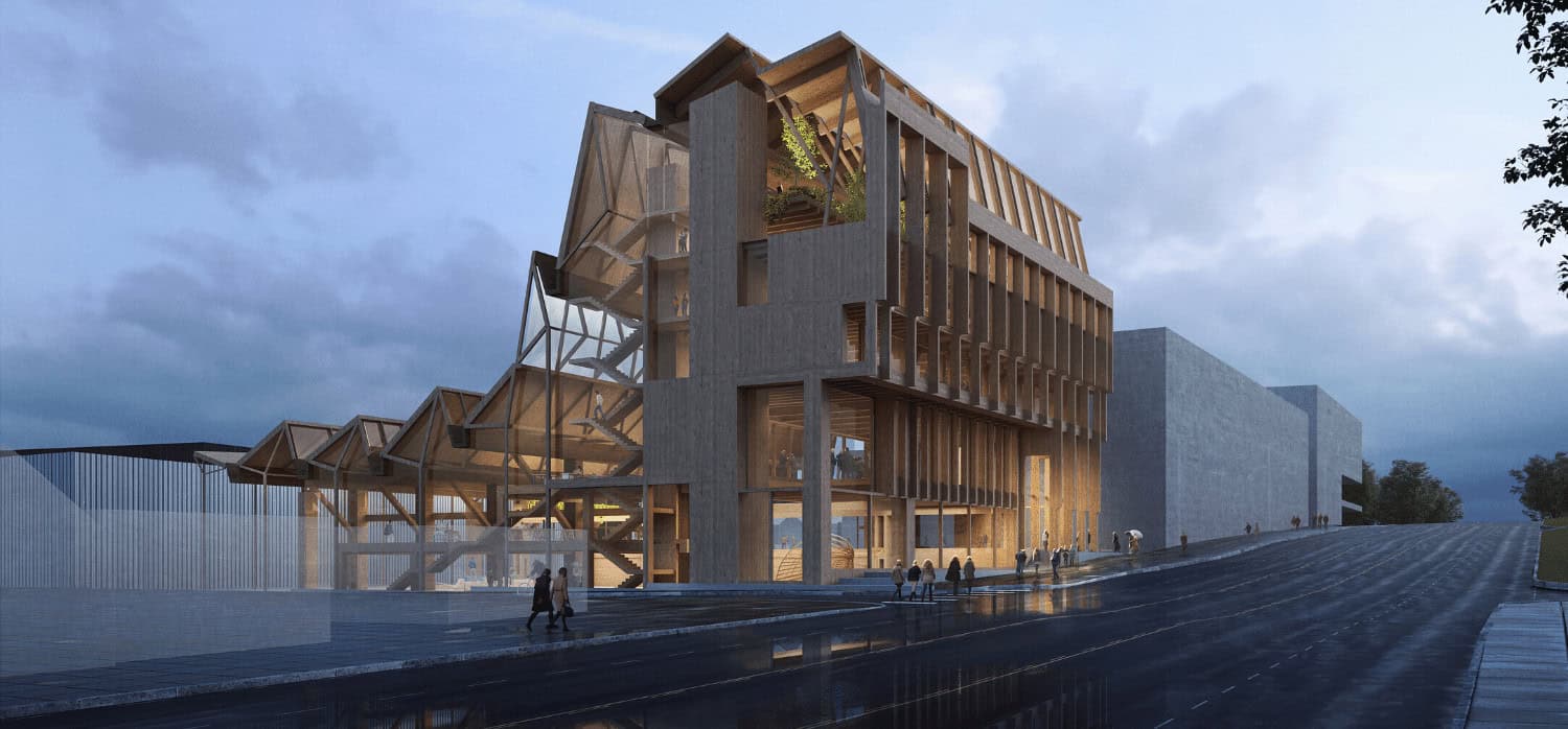 A record-setting all-timber building