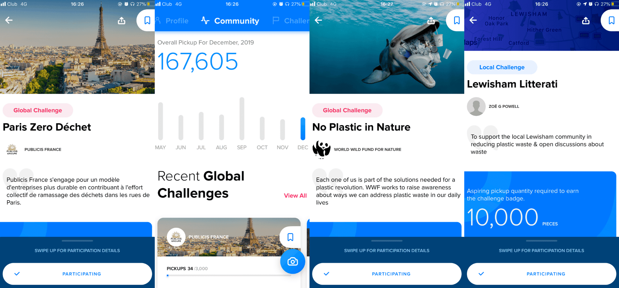 An app that gamifies litter collection