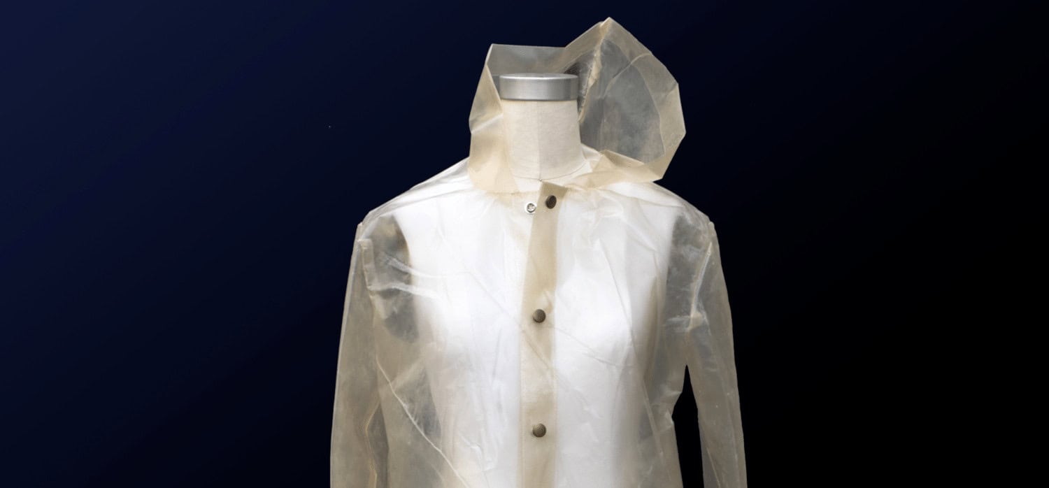 Plantable raincoat is made from potatoes and laden with seeds